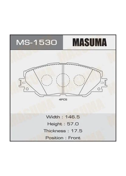 Колодки гальмівні передн Toyota Auris (10-), RAV 4 (05-16) (MS-1530) Masuma (361942574)