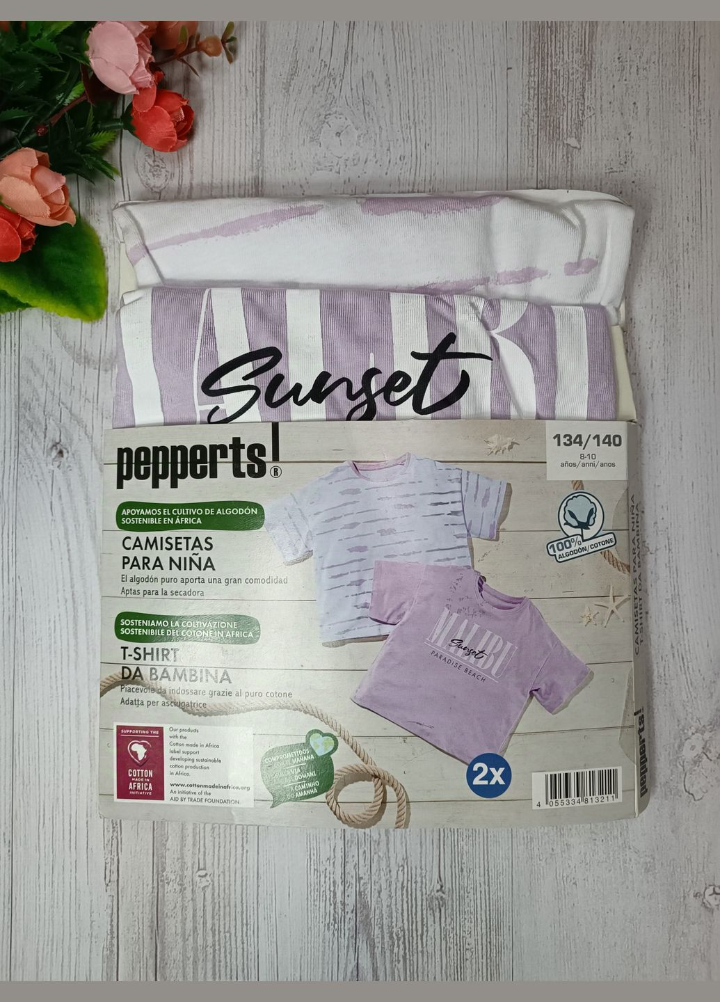 Комбінована літня набір футболок для дівчинки Pepperts