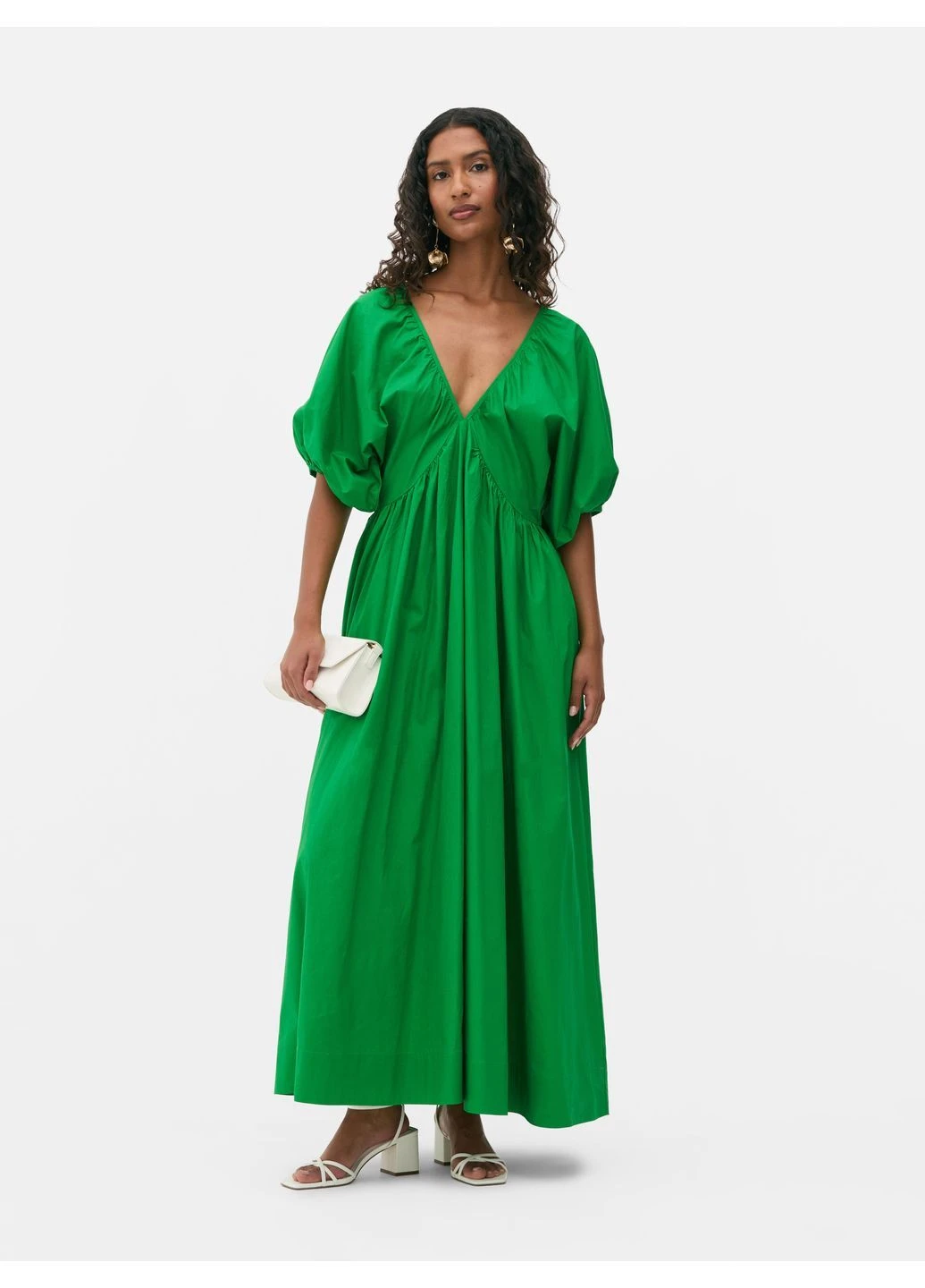 Зеленое платье макси лето,зеленый, Primark