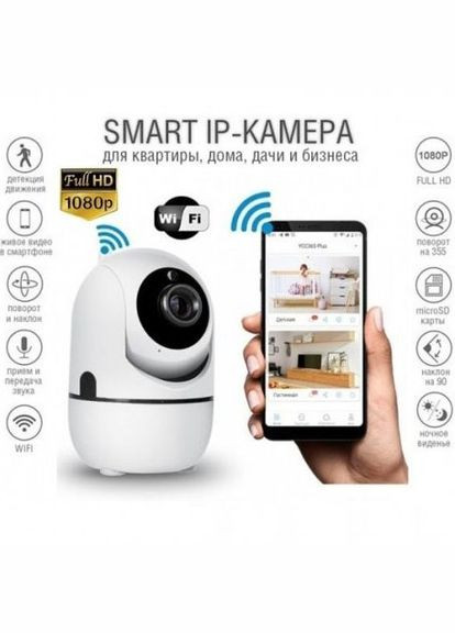 Бездротова поворотна IP камера WiFi microSD Y13G 1mp з розпізнаванням облич UKC (364665059)