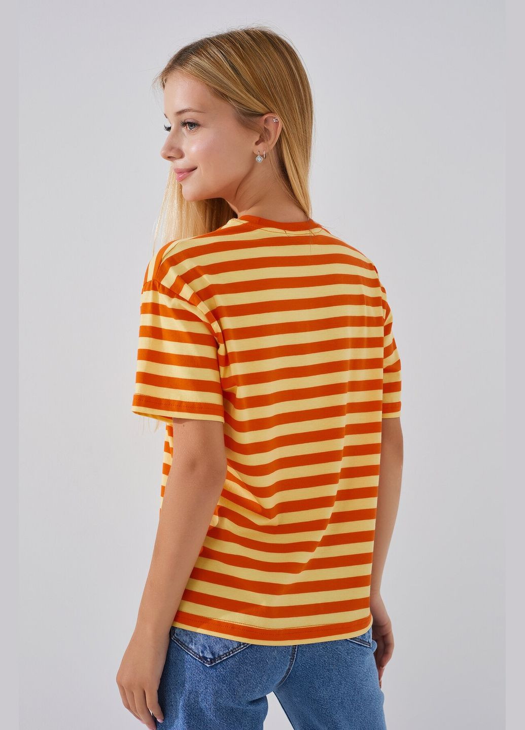 Оранжевая футболка с узором для девочки gbc02403 122 см оранжевый shop (2000990722171) LAWA