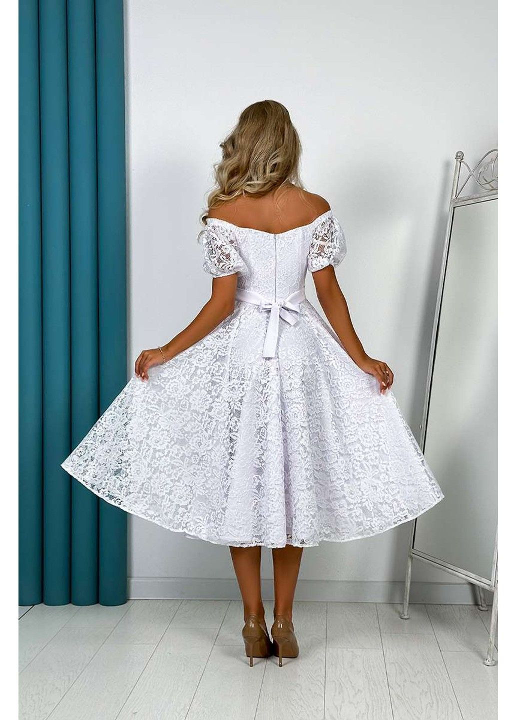 Білий вечірня сукня корсетна гіпюрова 24046 біла Tanita-Romario