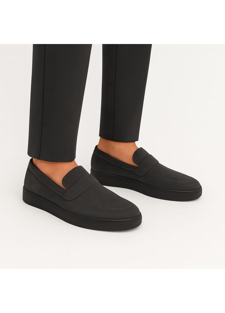 Серые праздничные, повседневные, коктейльные, вечерние мужские лоферы lux 2010 демисезонные замшевые серые Kindzer без шнурков