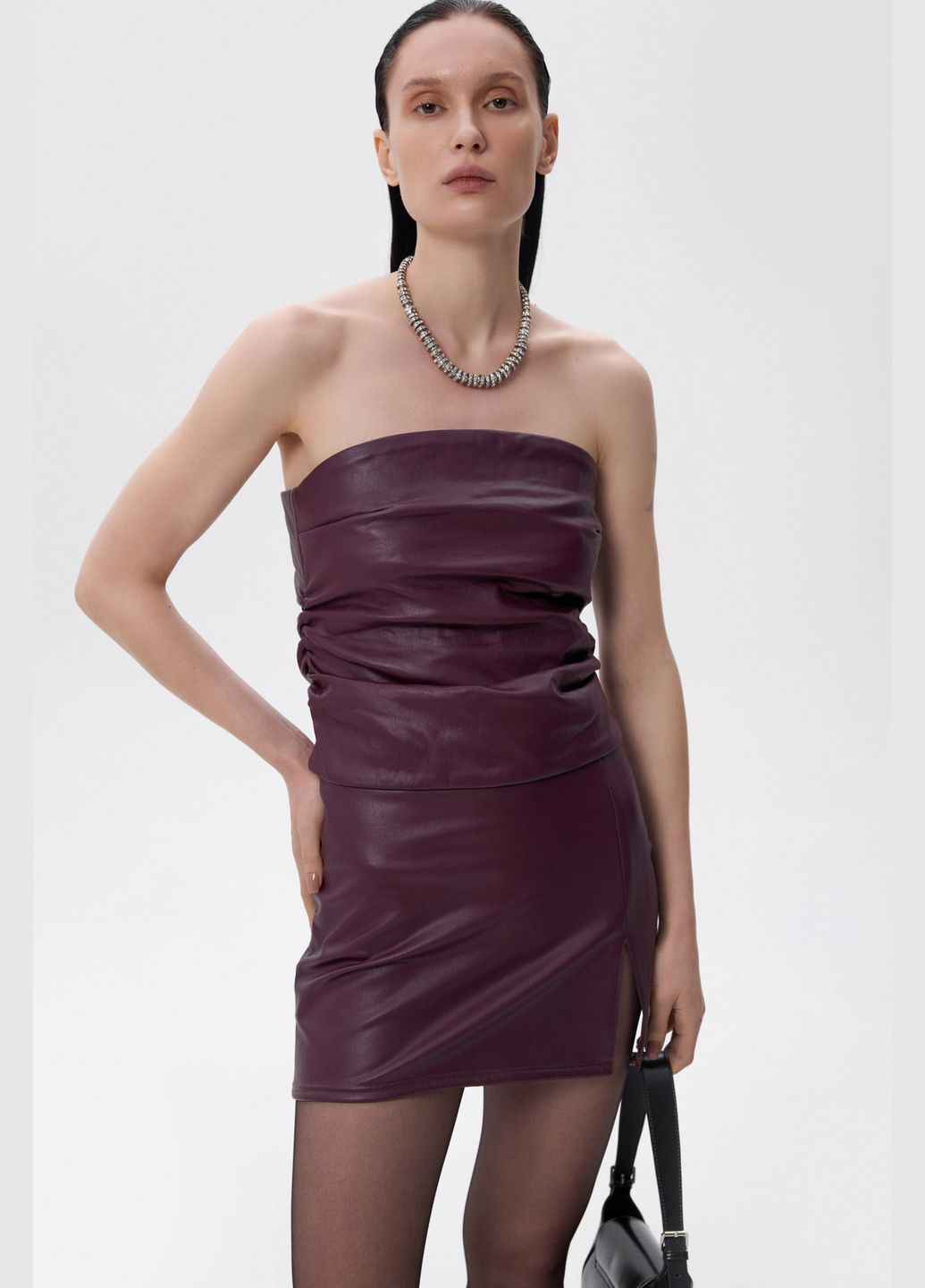 Бордовая юбка цвет бордовый Estro