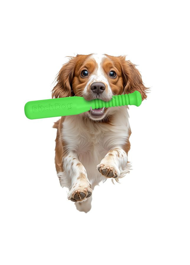 Игровая бита для апортировки PitchDog, длина 35 см, диаметр салатовый. WAUDOG (362583216)