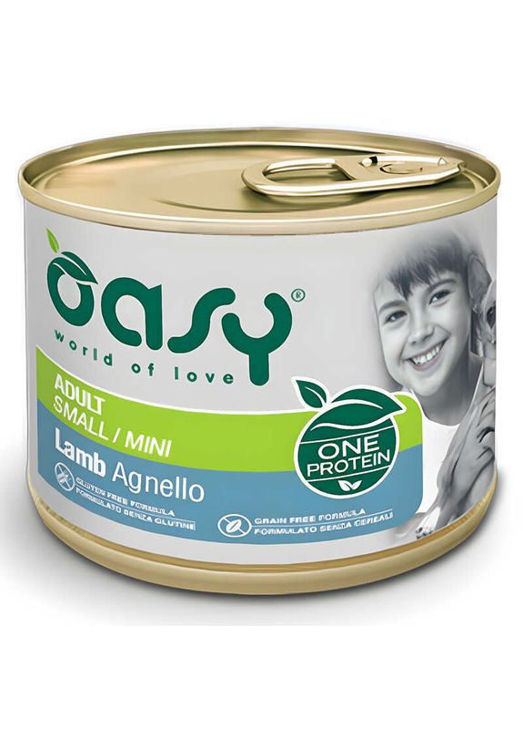 Оasy ОAP Adult Dog Small/Mini Lamb - Консервований корм з ягням для дорослих собак дрібних порід - 200 г Oasy (371403906)