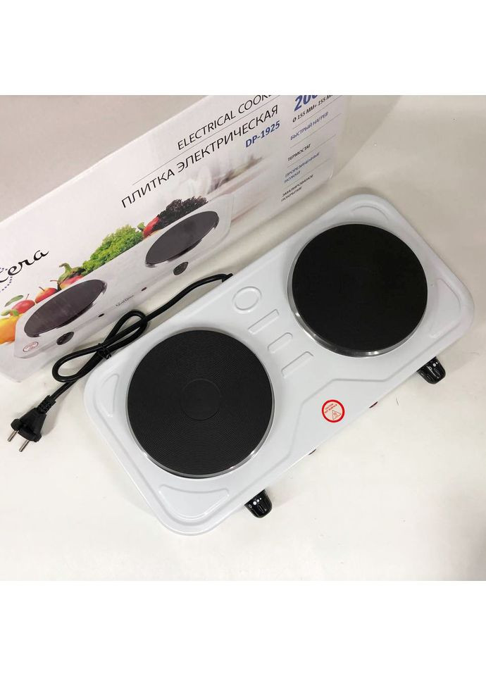 Електроплита настільна дві конфорки DP-1925 2000 Вт, Плитка DL-530 двоконфорочна електрична Suntera (352770525)