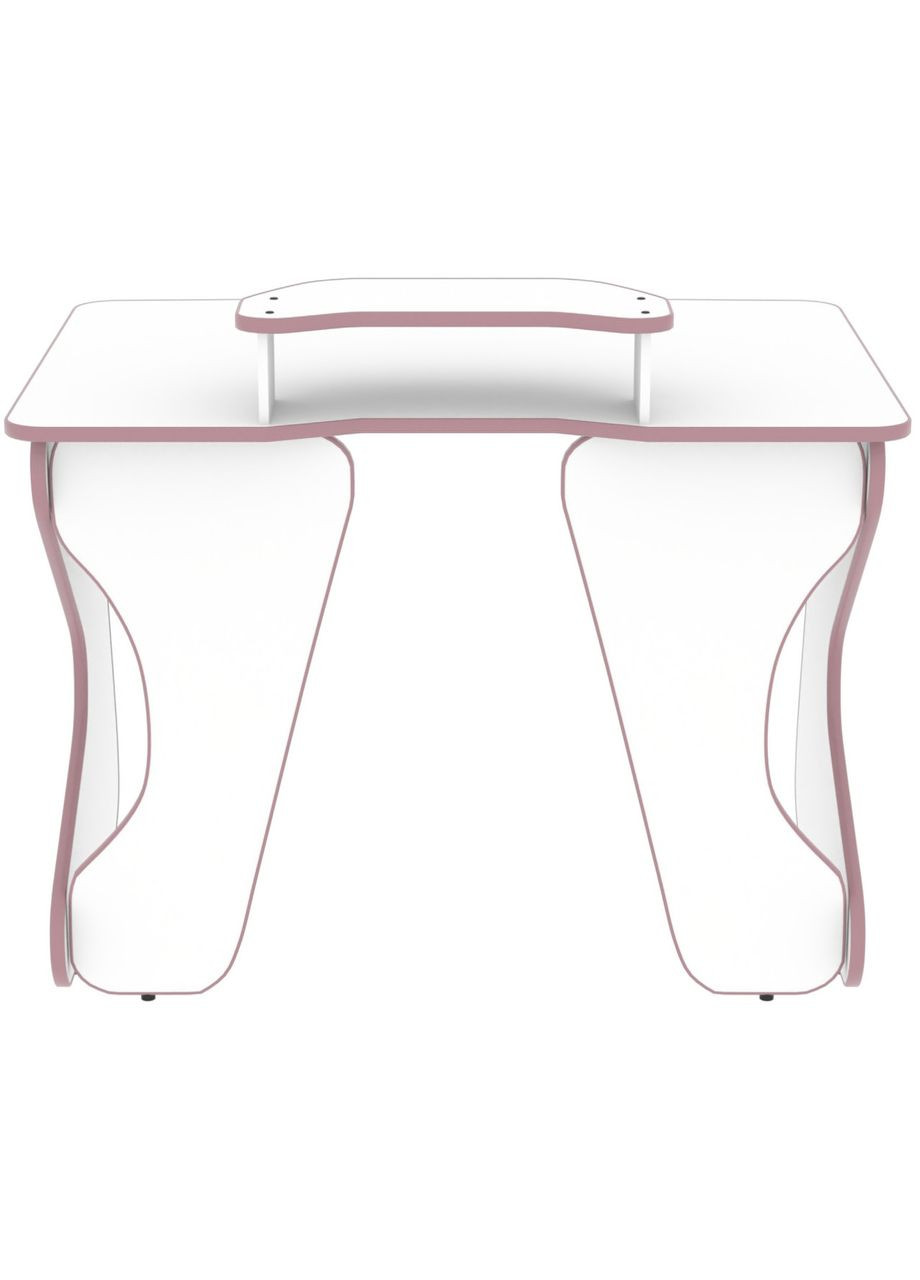 Комьпютерний стіл Геймерський стіл із міні надбудовою для екрану Liga (110 см) ЛДСП білий з фіолетовим No Brand (353497918)