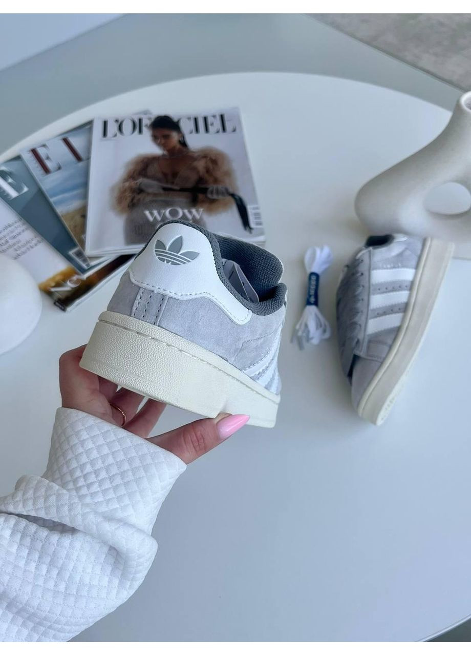 КРОСІВКИ ЖІНОЧІ ADIDAS CAMPUS 00S LIGHT GREY WHITE АДІДАС КАМПУС No Brand сірі демісезони (369391418)