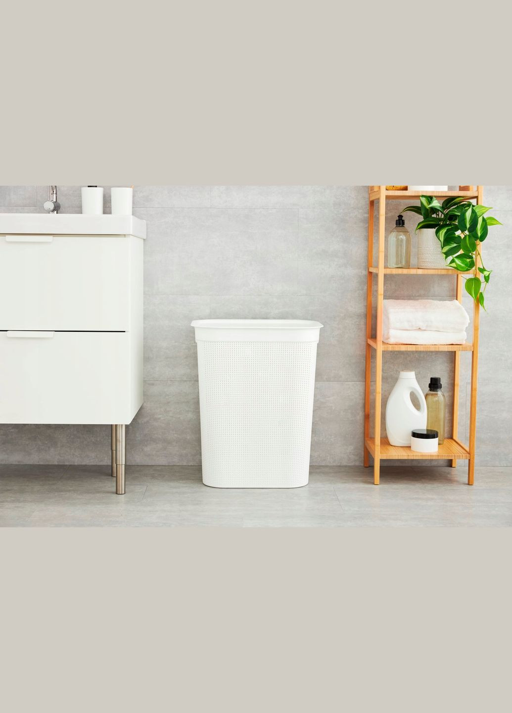 Корзина для белья пластиковая Brisen 50 л (10235) Капучино. Rotho (334008272)