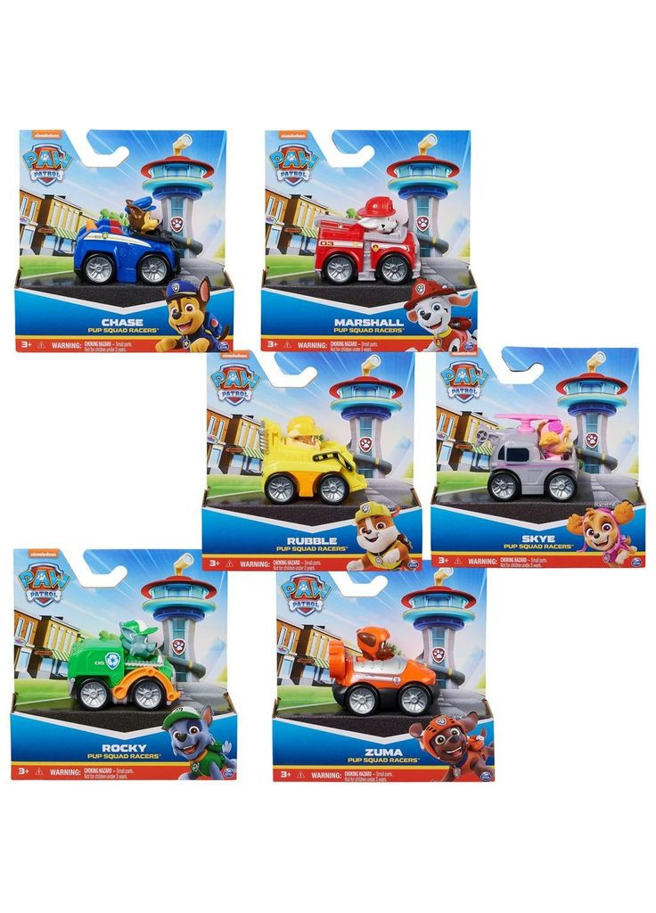 Міні рятувальний автомобіль з обертальними колесами моделька Цуценячий патруль з водієм Зума 5х6 см. Paw Patrol (328265993)