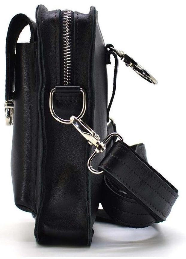 Сумка на пояс на ремінь через плече чоловіча з натуральної шкіри Чорний 35190 TARWA (333300001)