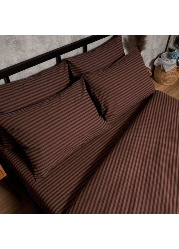 Комплект постельного белья Бязь Gold Люкс King Size 220x240 наволочки 2х70х70 (MS-820009172) Moon&Star Espresso Lines (356114156)