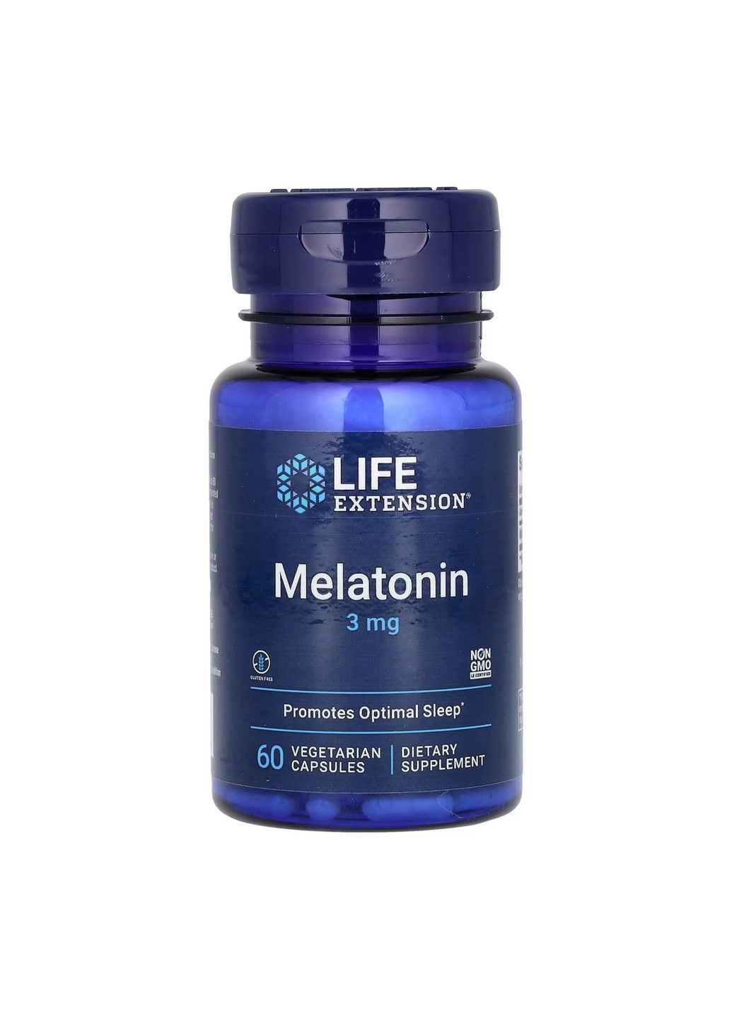 Мелатонін, 3 мг, 60 вегетаріанських капсул Life Extension (347600206)