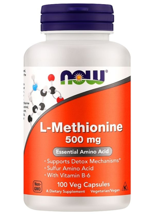 L-метіонін L-Methionine 500 мг 100 вег капc Now Foods (351864043)