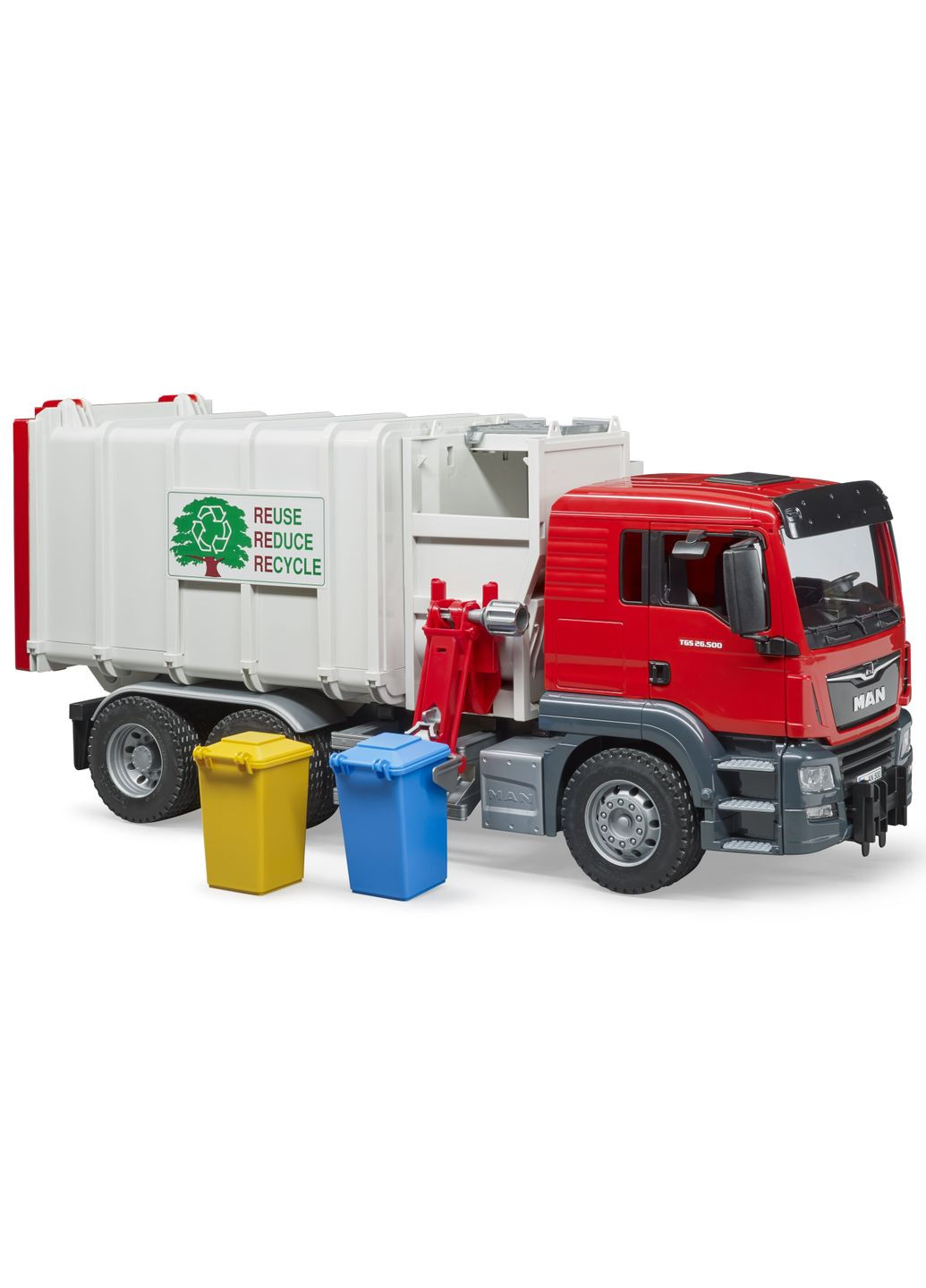 Мусоровоз MAN TGS, 1:16, красный с серым () Bruder 3761 (342715282)