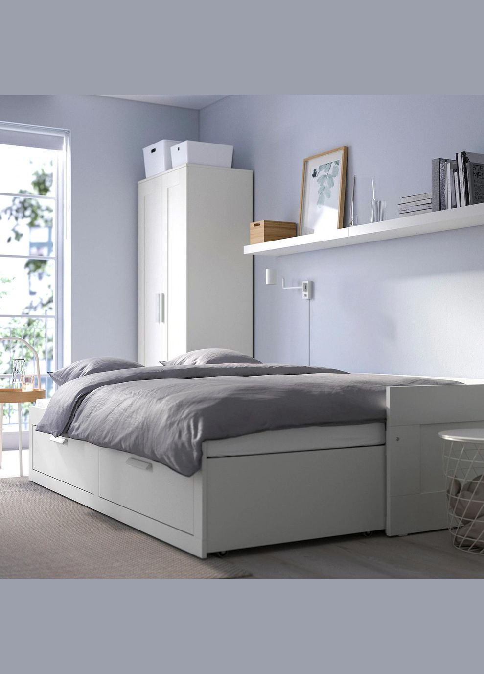 Каркас ліжка з 2 ящиками ІКЕА BRIMNES 80х200 см (00228705) IKEA (278408687)