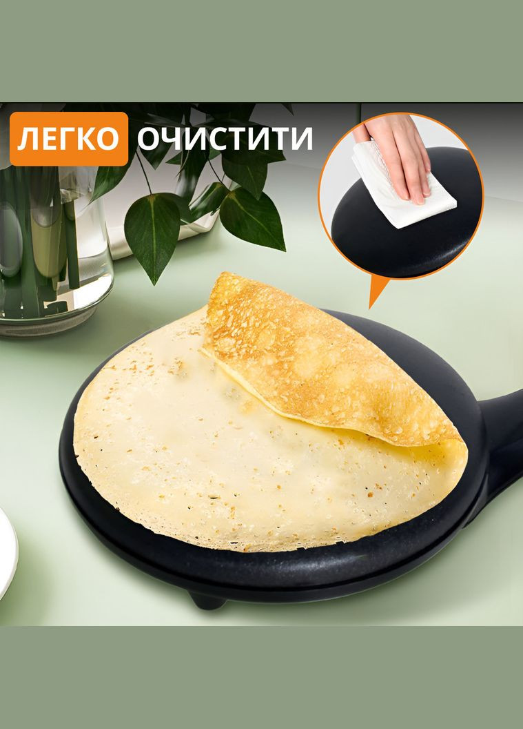 Сковорода для млинців електрична з антипригарним покриттям діаметр 20 см 650 Вт SK5208 Sokany (306848784)