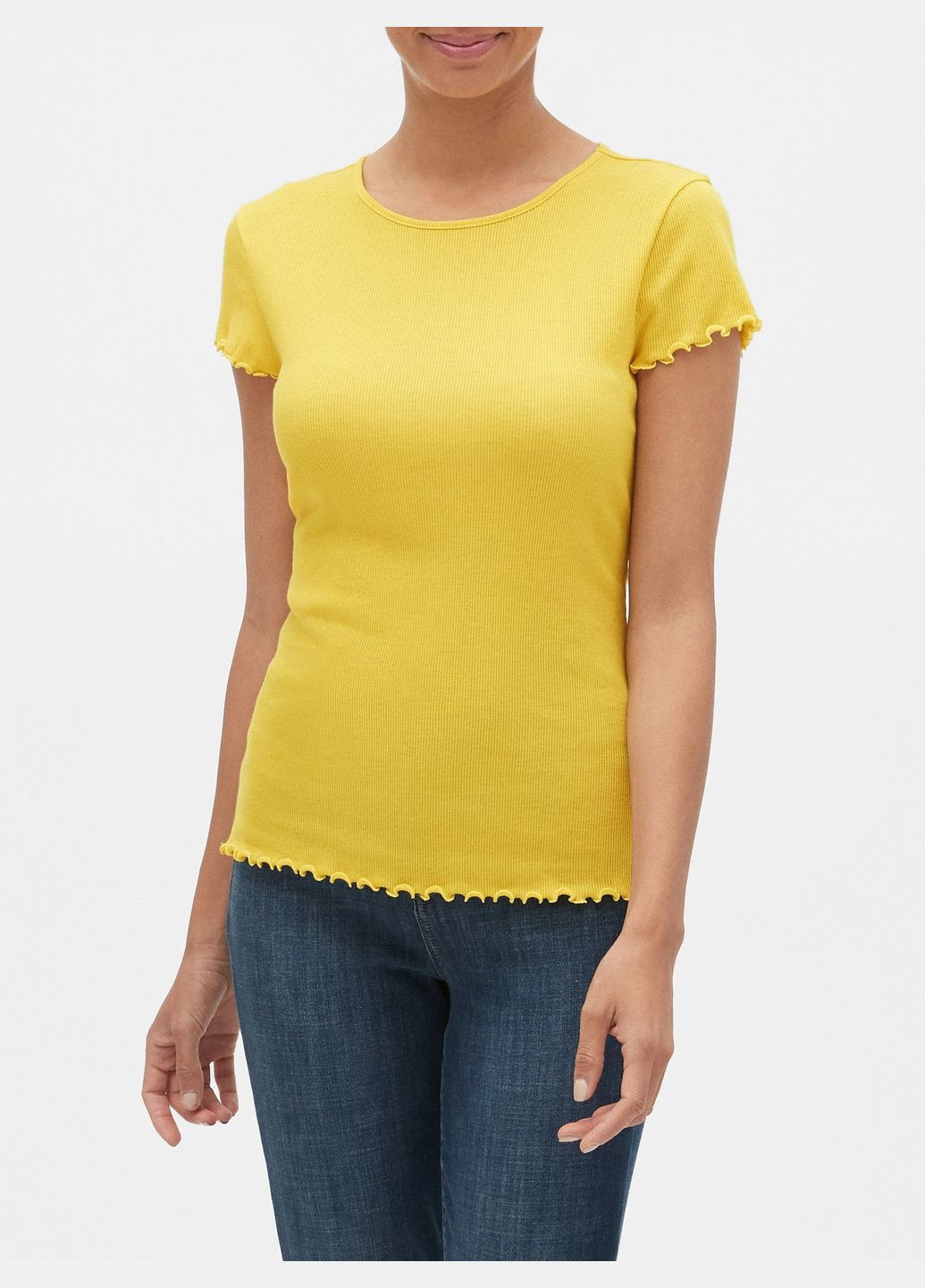 Желтая летняя желтая футболка - женская футболка ga0647w Gap