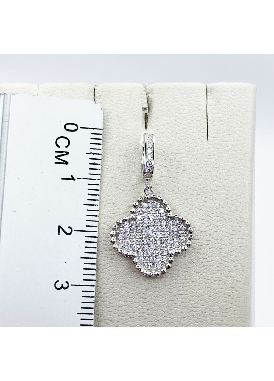 Кулон срібний з кубічним цирконієм "Конюшина" 2,45 г No Brand (369737017)