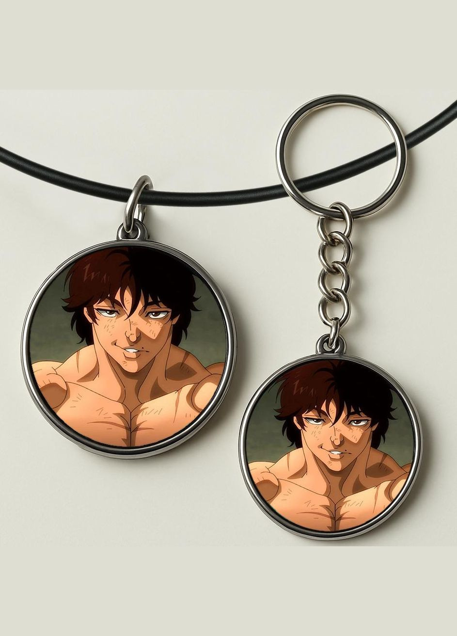 Набор подвеска (кулон) и брелок Аниме Боец баки #04 (подарочный набор) No Brand (332633574)