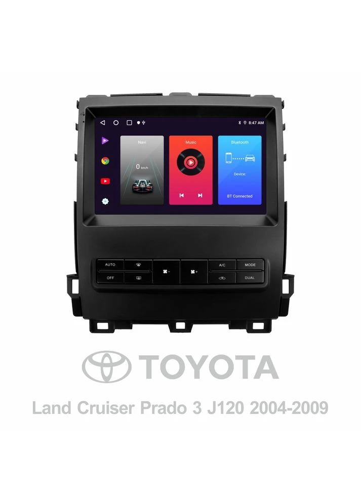 Штатна магнітола F9216 2+32 Gb Toyota Land Cruiser Prado 120 / Lexus GX470 J120 2002-2009 (F1) (A) 9" Sigma (395862310)