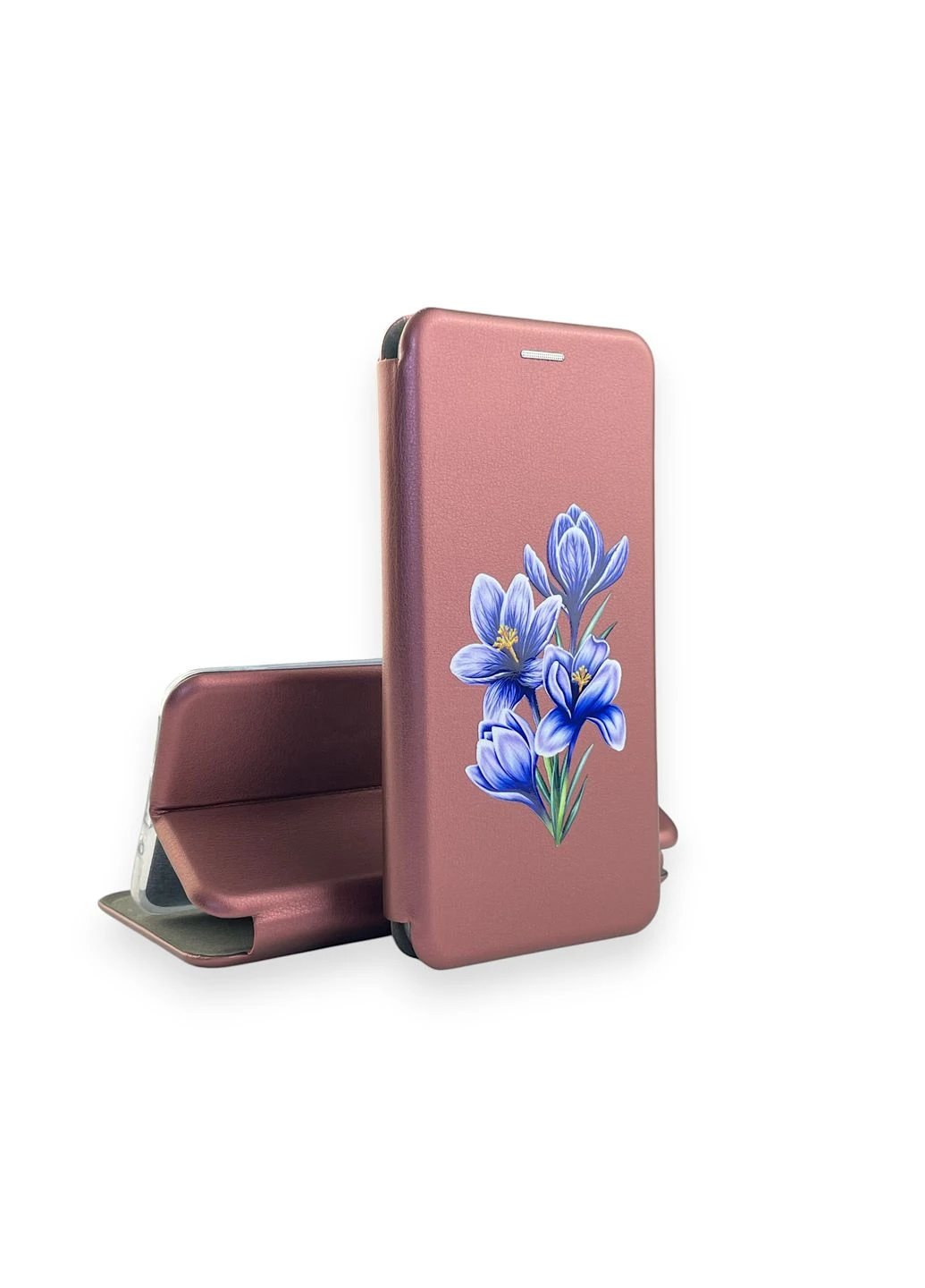 Чехол-книжка с 3D принтом крокусов для телефона Galaxy A52s (SM-A528F) из екокожи с подставкой и магнитом бордовая gd2 Samsung (366232888)