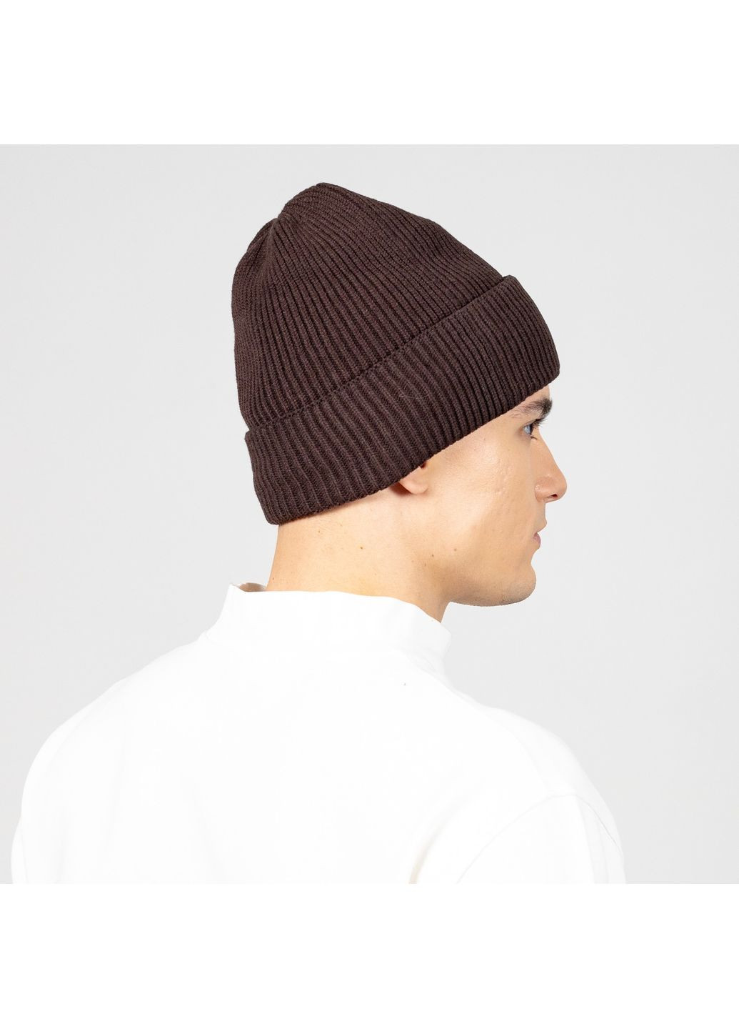 Шапка біні чоловіча бавовна коричнева РАДІОН 614-529 LuckyLOOK 614-529М (322783776)