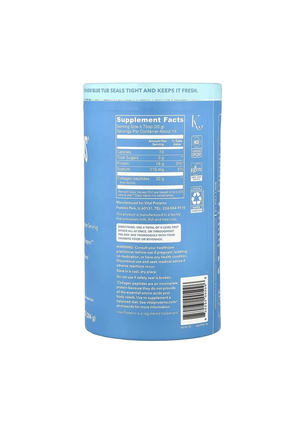 Collagen Peptides - 284g Unflavored Vital Proteins (380950477)