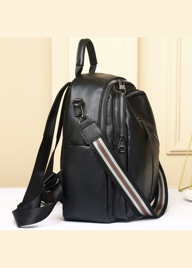 Стильний жіночий шкіряний рюкзак чорний міський 51124 Tiding Bag (359398544)