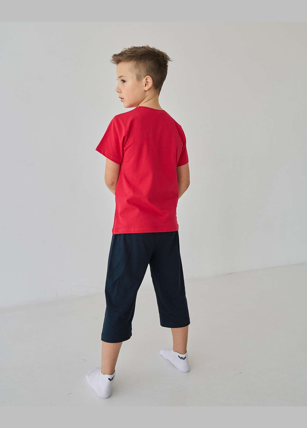 Красная подростковый комплект с шортами на мальчика Tom John