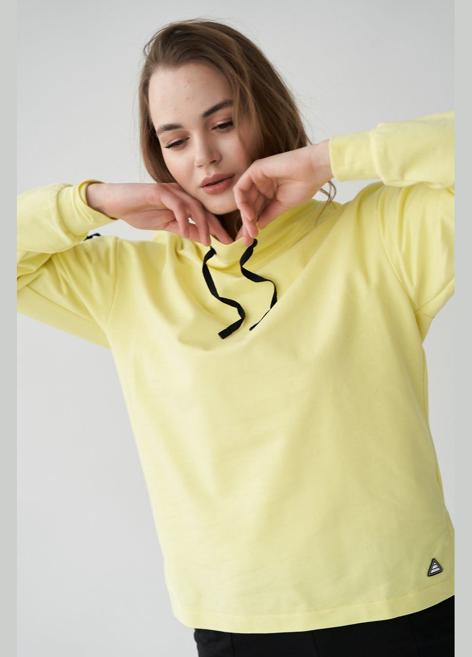 Спортивний костюм жіночий з кофтою на шнурках та штани чорні М11 фісташка UMON (315480902)