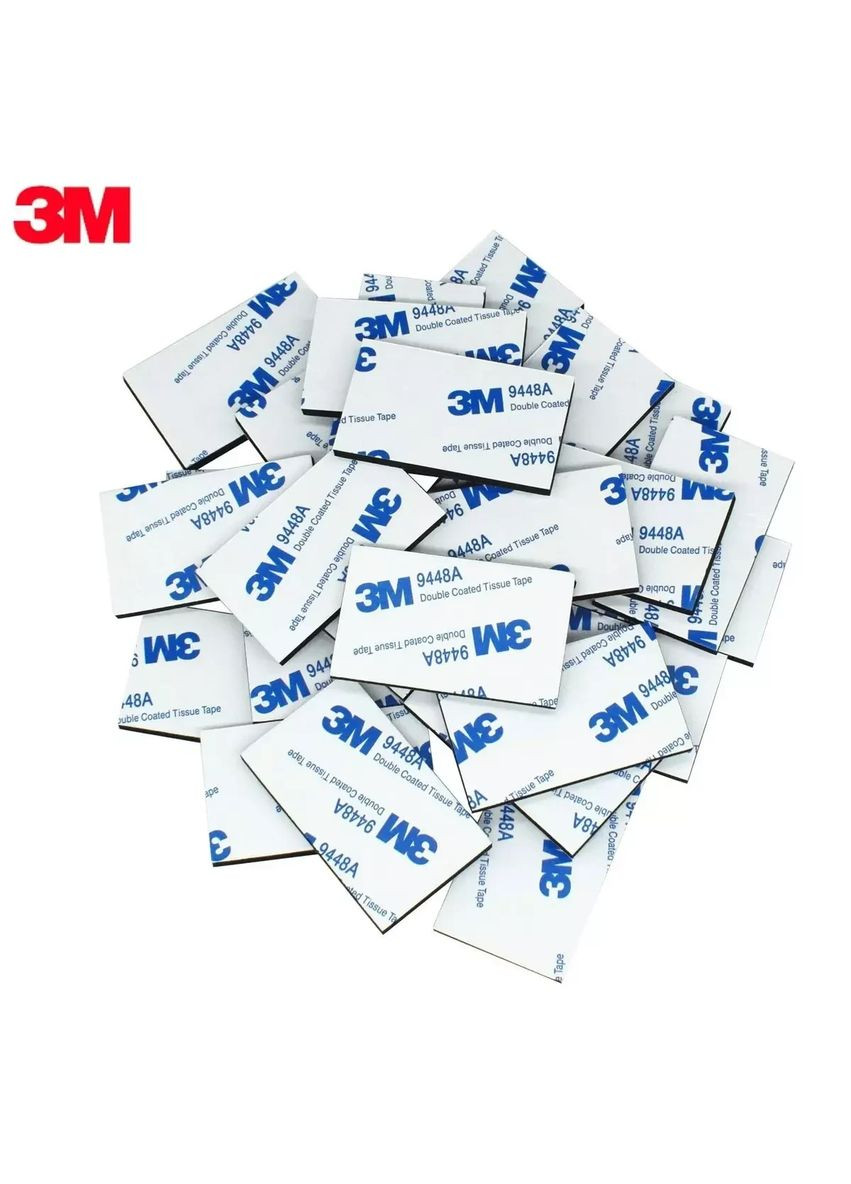 Двосторонній скотч 3M 9448A Double Coated Tissue Tape 30×50 мм Black 3М (360891551)