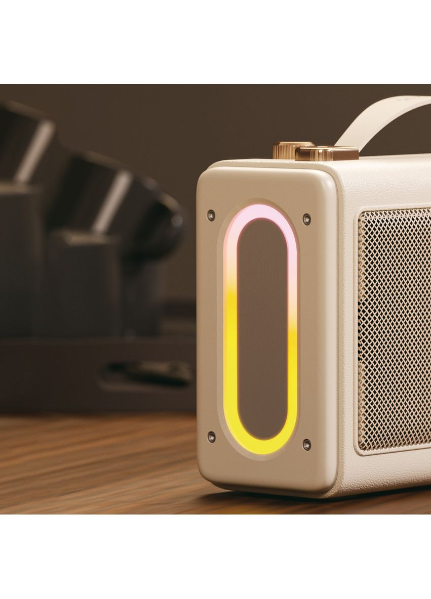 Портативна ретро колонка караоке SK823BT 16W RGB Beige Havit (361440418)