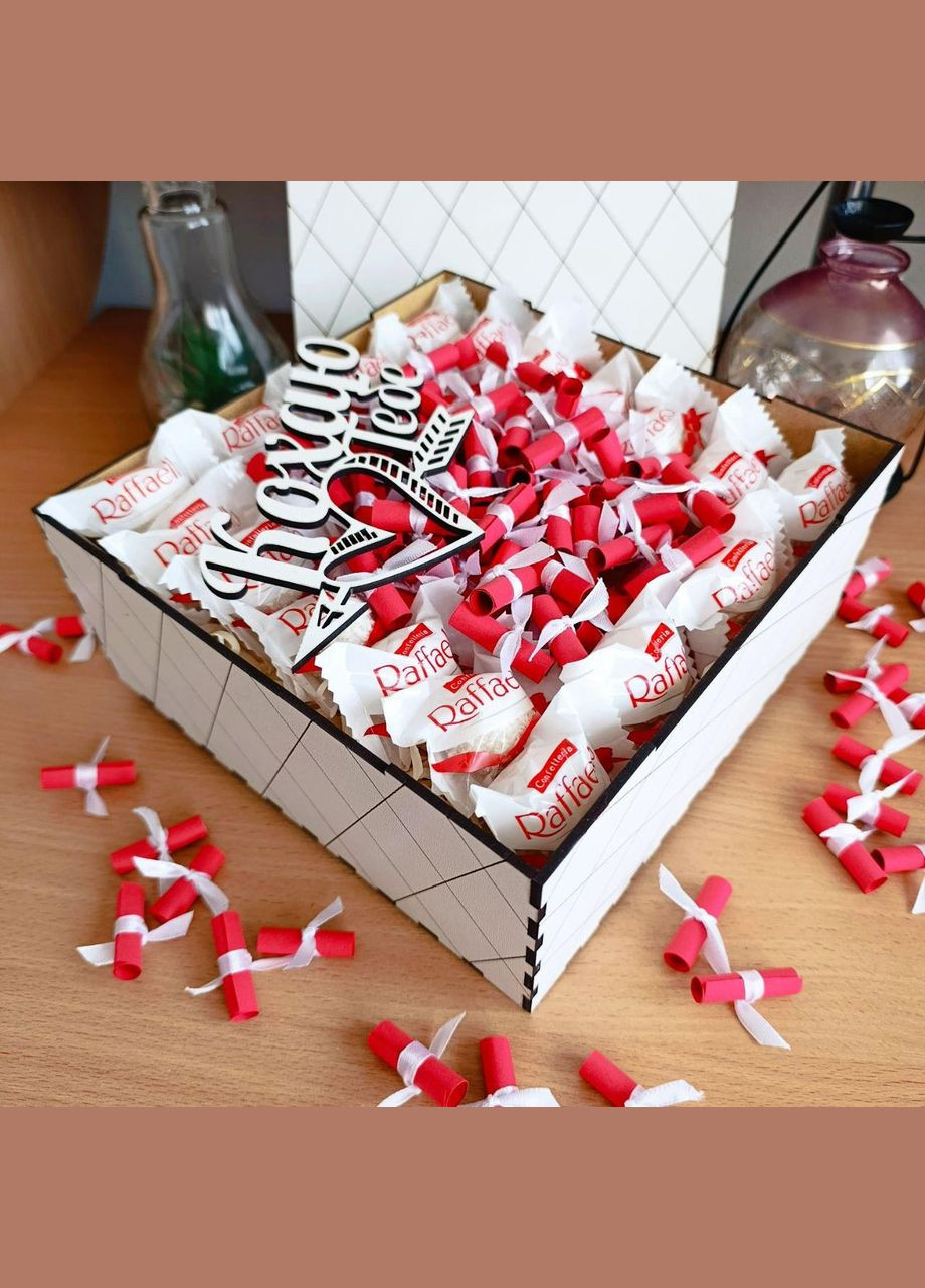 Бокс з цукерками трояндами та 101 причиною чому я тебе люблю на день закоханих 8 березня день народження (ar202) No Brand (322332576)