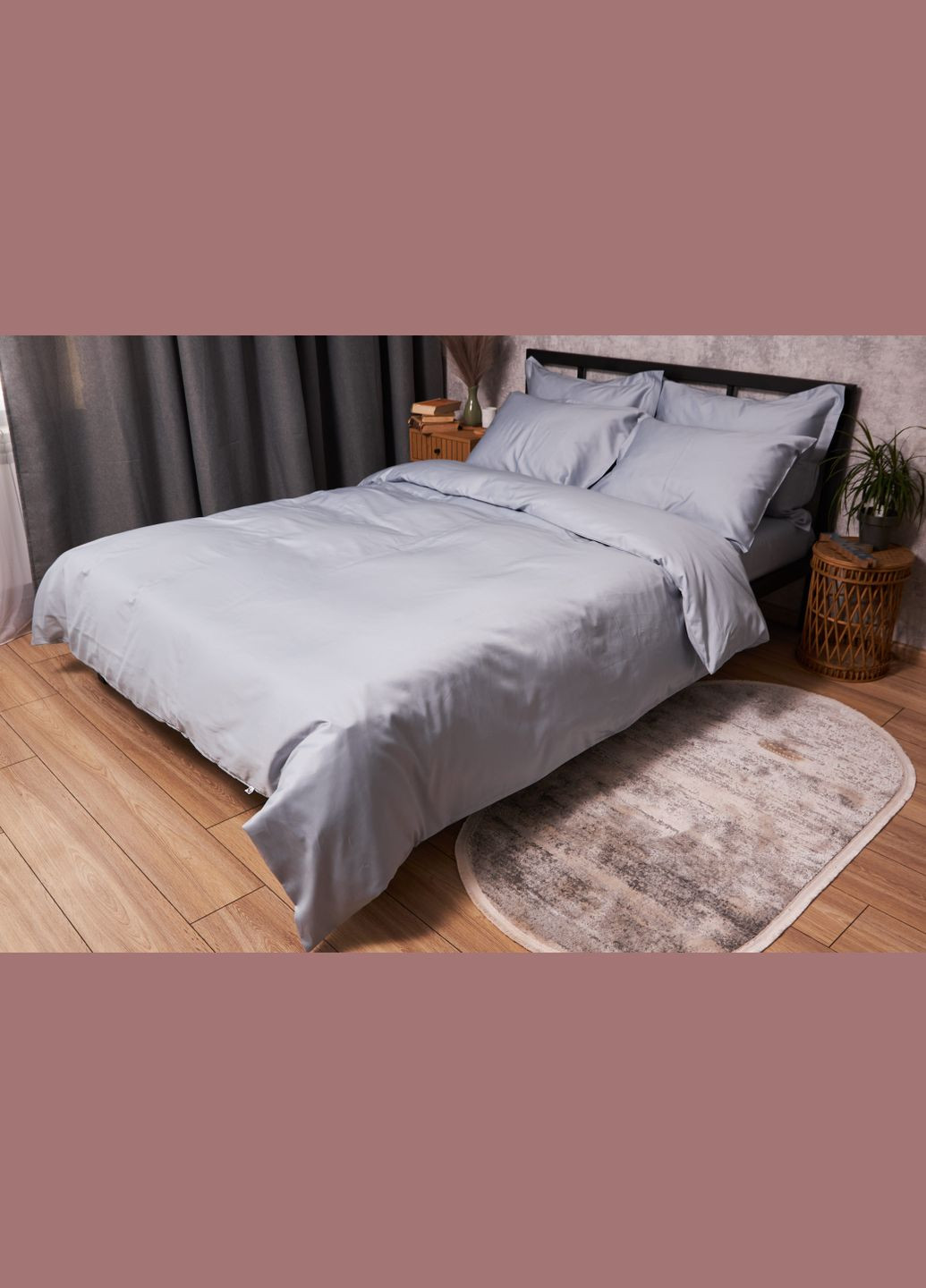 Комплект постільної білизни Satin Premium полуторний євро 160х220 наволочки 2х50х70 (MS-820003871) Moon&Star Skyline (288043638)