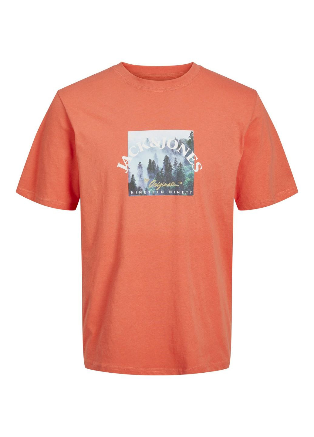 Помаранчева футболка basic,помаранчевий з принтом,jack&jones Jack & Jones