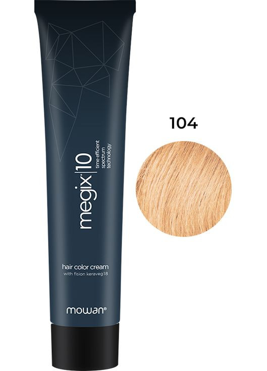 Фарба для волосся 104 ультра світлий мідний блонд Megix10, 100 мл Mowan (335264313)