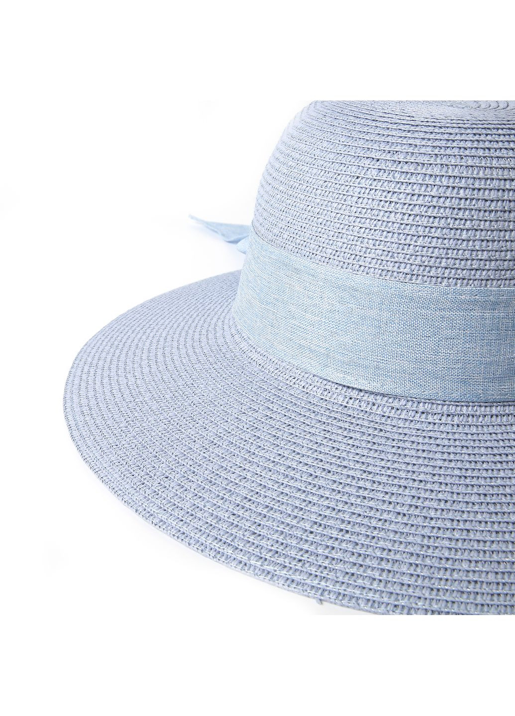 Шляпа со средними полями женская бумага голубая COCO LuckyLOOK 376-305 (289478293)