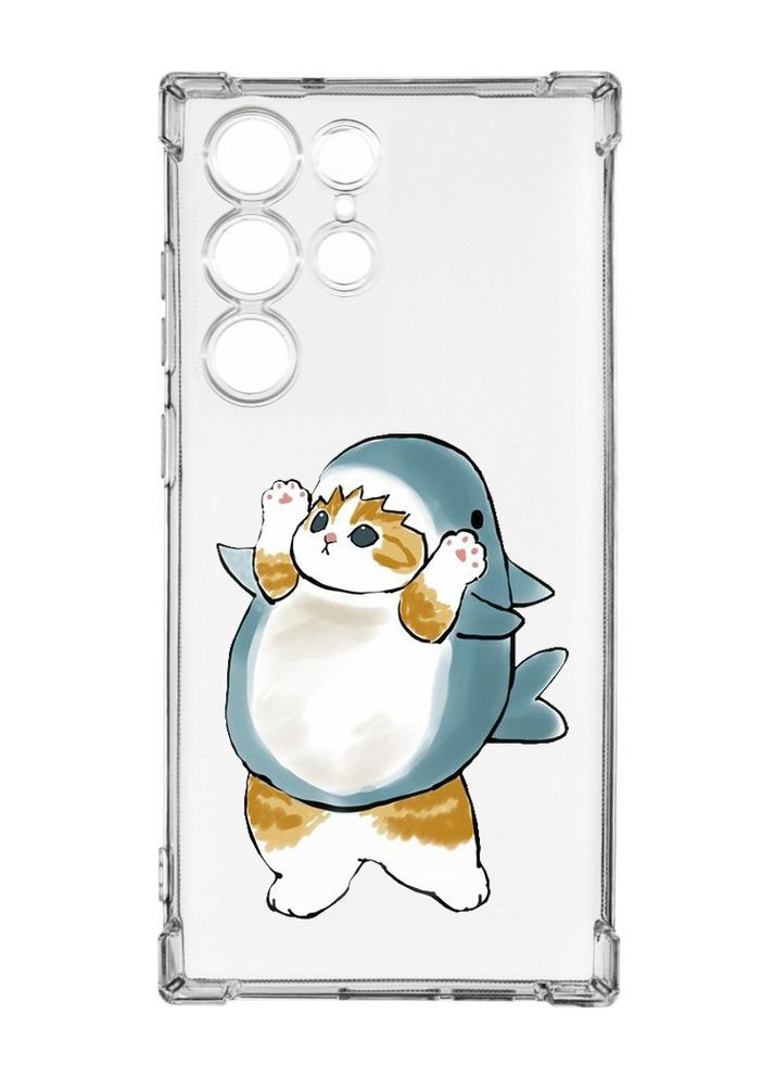 Чохол з потовщеними кутами на Samsung Galaxy S23 Ultra:: Котик акула (принт 379) Creative (355405574)
