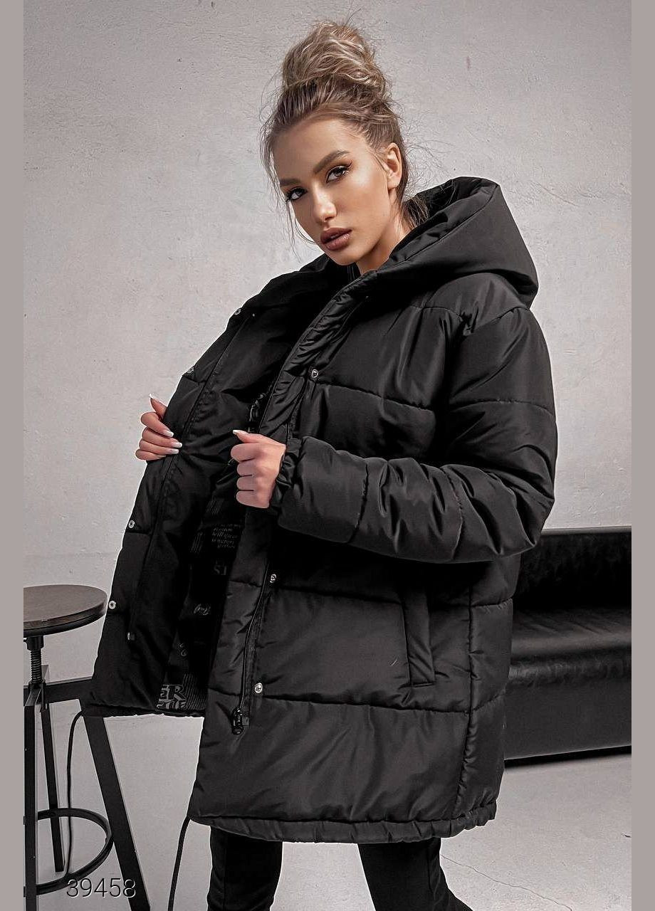 Черная демисезонная зимняя куртка женская Liton