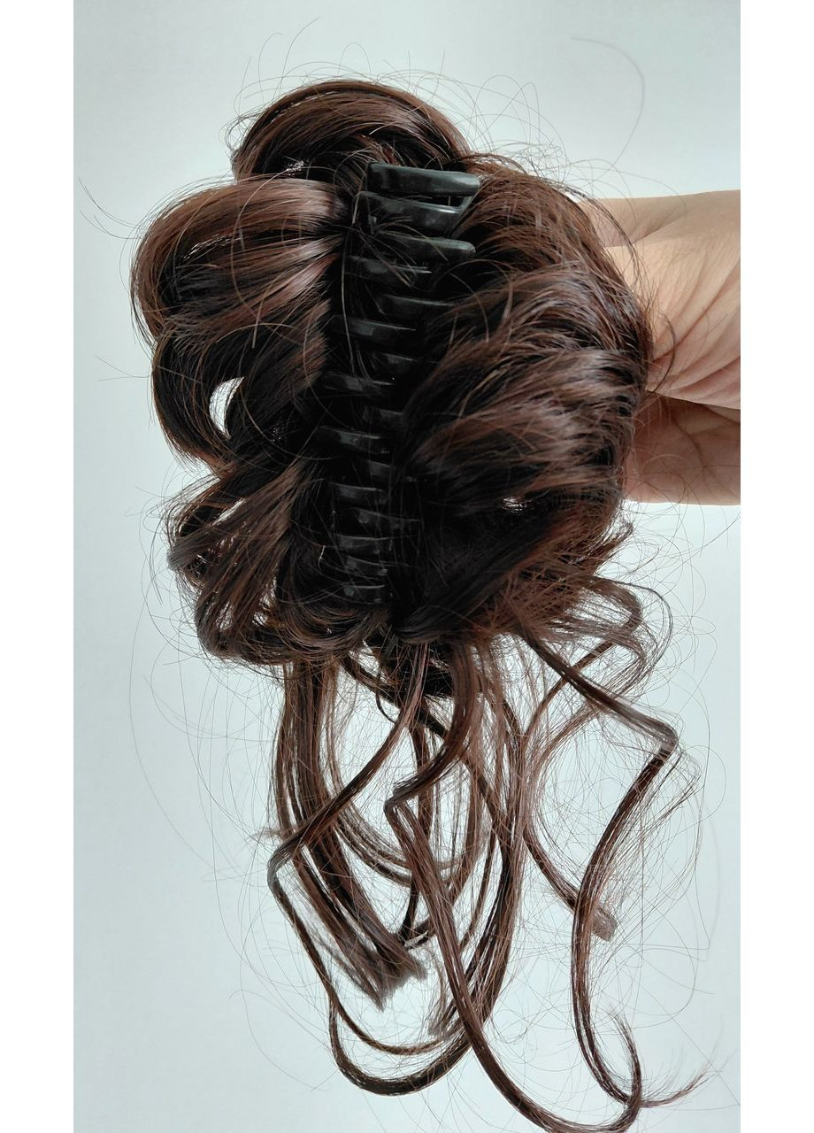 Шиньон пучок хвост волосы на заколке крабе Каштановый No Brand (367580931)