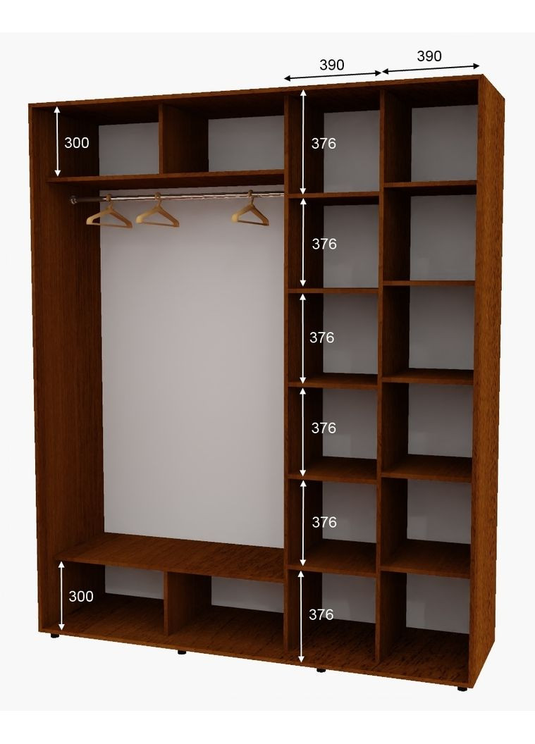 Шафа-купе дводверна 210*60*220 см Горіх лісовий 2 двері ДСП Алекса (356770998)