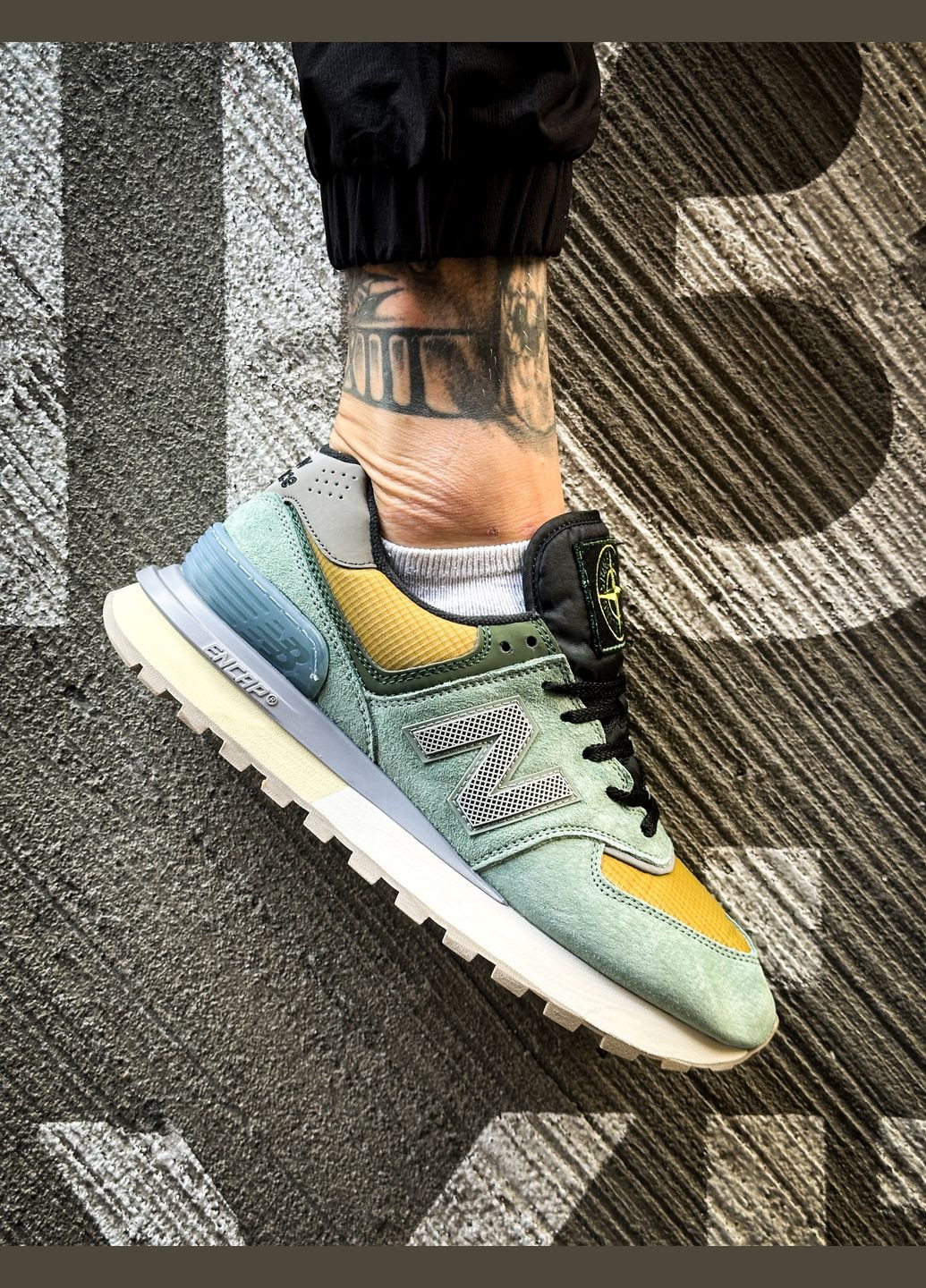 Кросівки жіночі і чоловічі New Balance 574 Legacy x Stone Island lignt green | Нью Беланс 574 зелені No Brand зелені всесезони (311675146)