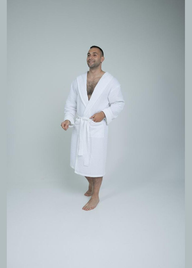 Халат мужской вафельный с капюшоном (П4К-lel-vafel-002/2) No Brand (308864422)