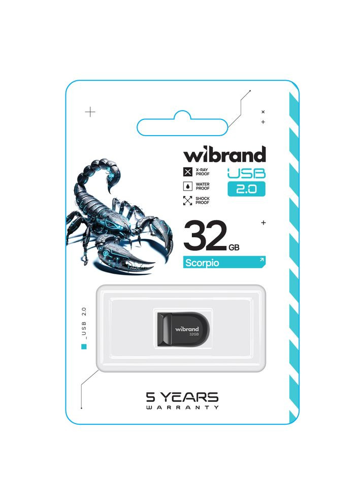 Флеш-накопичувач USB 2.0 32Gb Black (WI2.0/SC32M3B) Wibrand Scorpio (357474604)