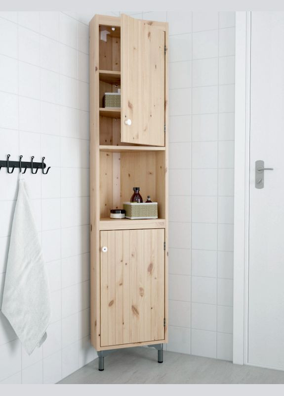 Пенал підлоговий для ванної з дерева Спорман бланже (ПЕВ-000201) No Brand (328293222)