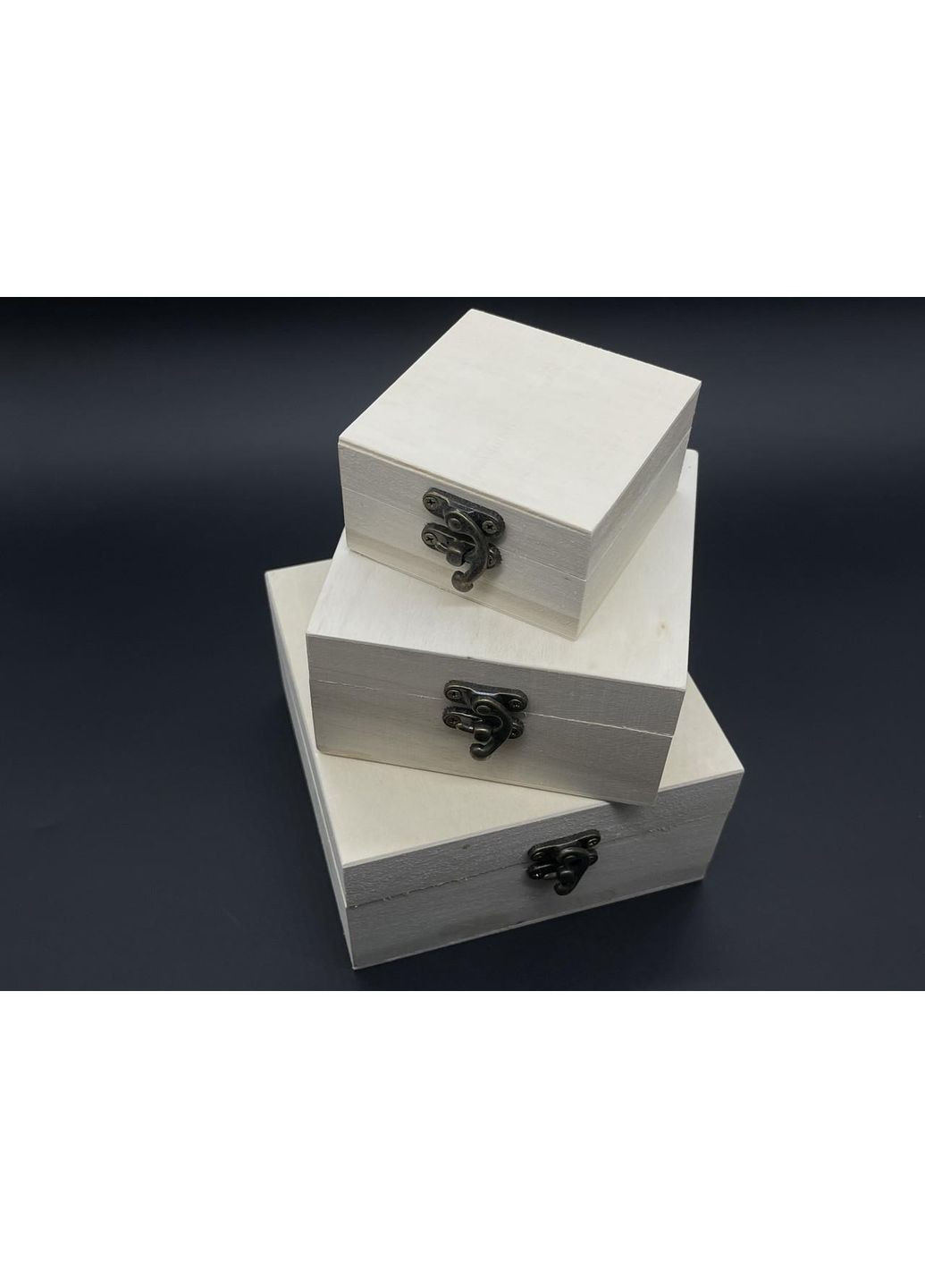 Ящик для декупажа с замком и петлями. 3шт/комплект. 14х14х8см (C-229) HM furnitura (365248520)