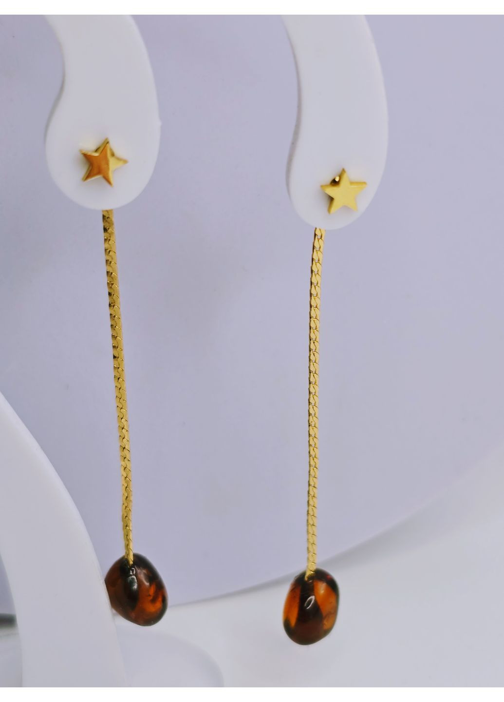 Сережки 3416 з натурального бурштину MINOV (368670522)