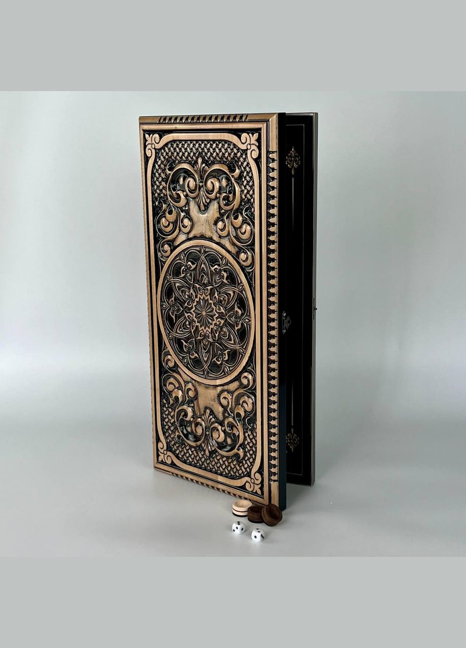 Дерев'яні нарди 50×23, арт.193012 з класичним візерунком: елегантність та стиль в кожному елементі Кавун Нарди (335212029)